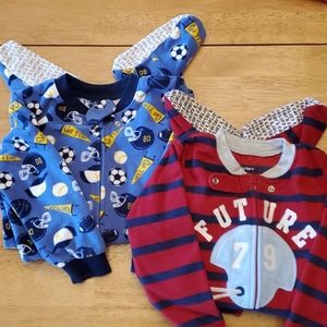 Set of 2 - Carter's Zip-up Footed Pajamas - Boys